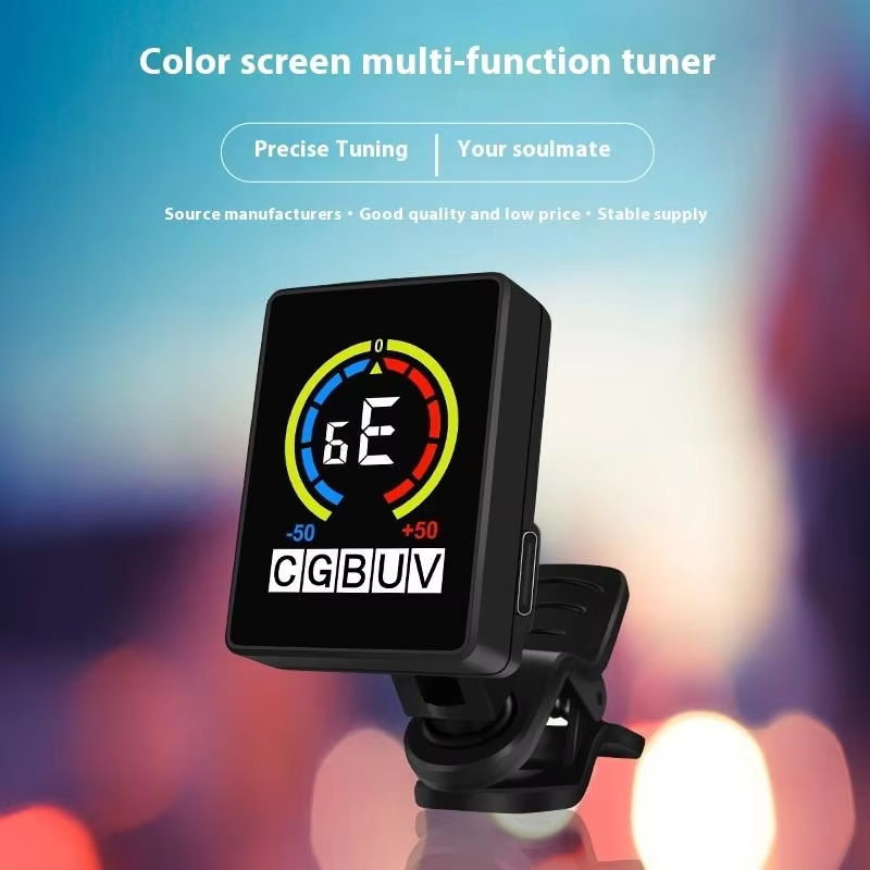 USB Charging Color LCD Display Screen Guitar Tuner Tunning For Acoustic Electric Guitar Bass Clip-on Tuner Guitar Tuner For Professional Or Beginners