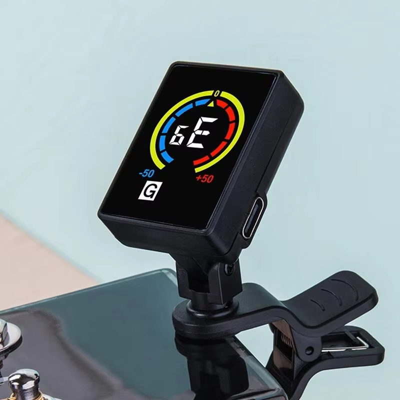 USB Charging Color LCD Display Screen Guitar Tuner Tunning For Acoustic Electric Guitar Bass Clip-on Tuner Guitar Tuner For Professional Or Beginners