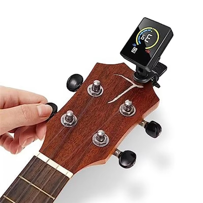USB Charging Color LCD Display Screen Guitar Tuner Tunning For Acoustic Electric Guitar Bass Clip-on Tuner Guitar Tuner For Professional Or Beginners