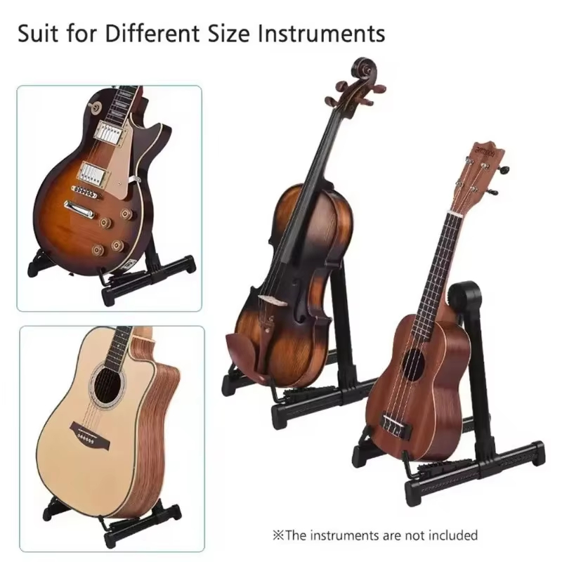 1pcs Adjustable Guitar Stand Folding Frame Floor Universal Abs Acoustic Classical Electric Bass Banjo Ukulele Portable Foldable Convenient