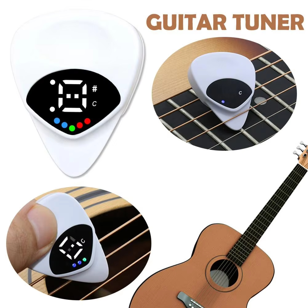 Portable 2 in 1 Guitar Pick & Tuner Multi-Purpose Pitch Calibrator For Folk Guitars and Ukuleles 12-Tone Equal Temperament
