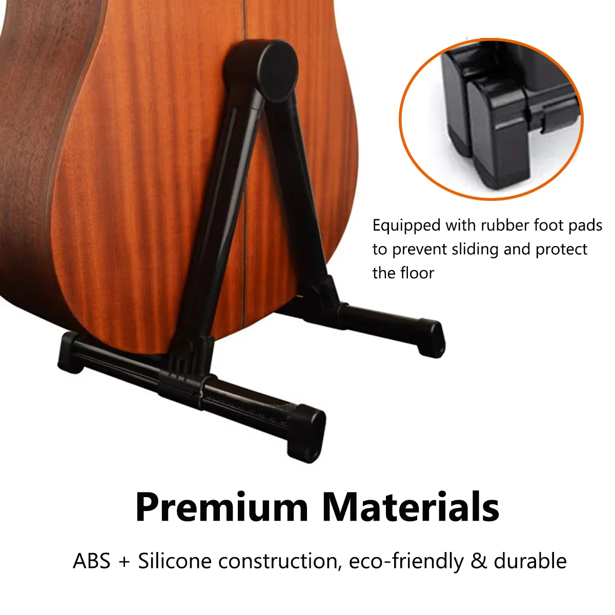 1pcs Adjustable Guitar Stand Folding Frame Floor Universal Abs Acoustic Classical Electric Bass Banjo Ukulele Portable Foldable Convenient