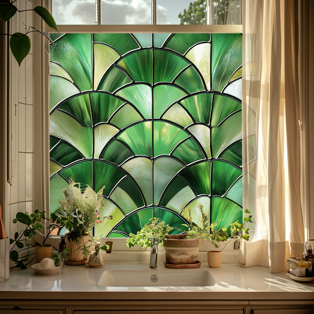 Retro Colorful Window Film Stickers PVC Static Glass Window Cling Decal Home Decoration