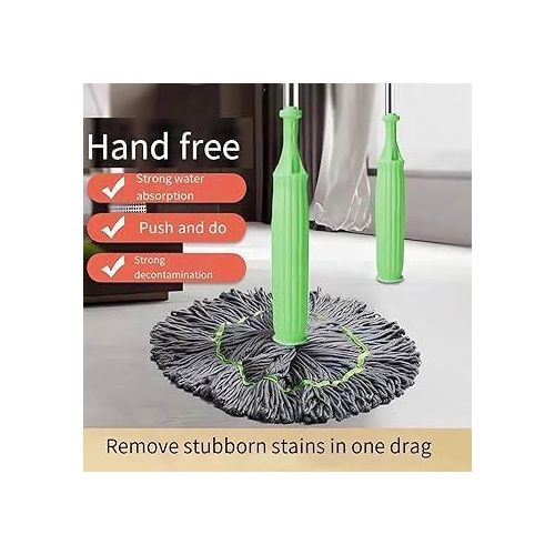 Self-Cleaning Mop 360 Self-Squeezing Mop, Hands Free Self wringing mop, Effortless Cleaning, Quick-wring mop bamboo Hygienic self-wringing mop
