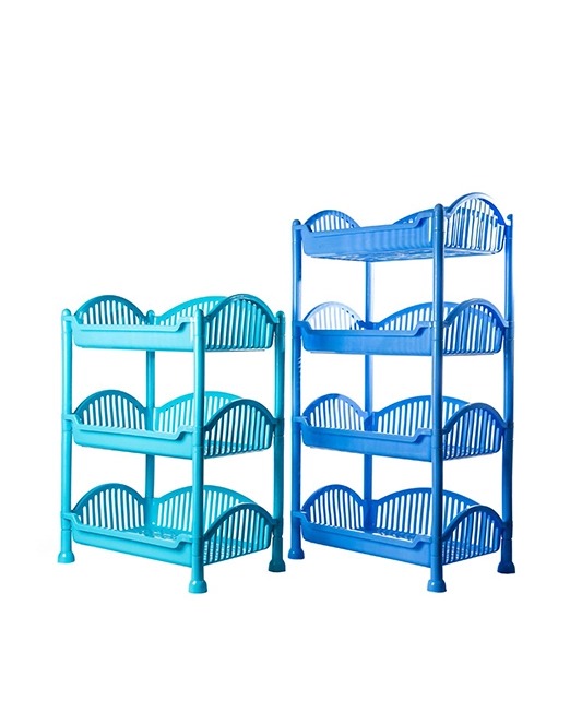 Adix 3-Tier & 4-Tier Plastic Rack – Durable Multipurpose Dish rack Storage Stand for Dishes, Fruits & Vegetables – Kitchen Trolley Organizer Shelf for Home, Office & Events