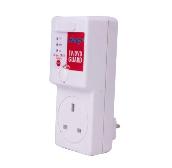 TV and Fridge Guard Combo – Heavy Duty Surge & Voltage Protection Set for Television, Refrigerator & Home Appliances – Under-Voltage, Over-Voltage, Spike & Lightning Protection with Free Power Extensi