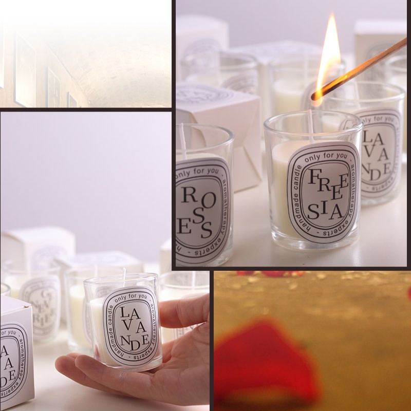 Aromatherapy Candle Smokeless Wax Scented Candle Home Decor Wedding Birthday Festival Romantic Handmade Gift Portable Travel Candle Tins-50g/1.76oz