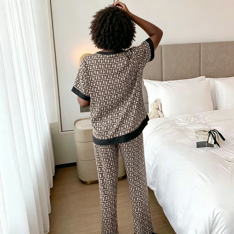 Ladies' Pajama Set Sleep and Lounge Homewear Satin Pajamas Elegant Sleepwear Perfect Gift for Ladies Women's Clothing