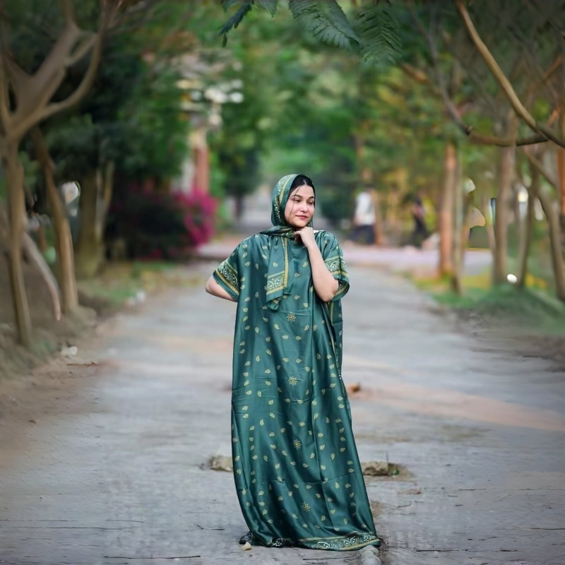 Women's Clothing  Loose Long Dress With Shawl Red And Green Dresses Lightweight Flowy Robe For Travel Vacation With Friends And Work For Women Comfortable Oversized Fit Hides Belly Silky Shiny QSROCIO