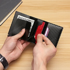 Business Card Holders Card Bag Anti-Theft Brush Multi Fold Partition Storage Card Bag With Multiple Colors To Choose From Protecting Fund Security