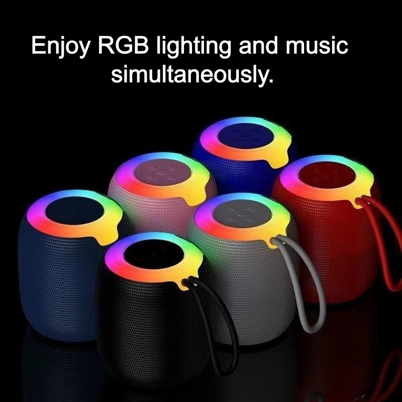 Wireless Bluetooth Speaker With Colorful Ambient Light Ortable Speakers Mini Portable Speaker Fabric Subwoofer Perfect Choice For Holiday Gifts QSROCIO