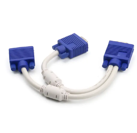 VGA 2-Way Splitter Cable 0.3M | 1 PC to 2 Monitors | Duplicate Display | For Desktop & Laptop
