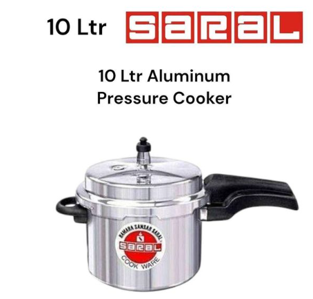 SIGNATURE SARAL 3L,5L,7.5L&12L Aluminum pressure cooker with glass lid Heavy Duty, Fast Cooking, Excellent Quality, Safe for Home Kitchen Use