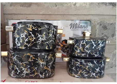 New Arrival 4 Pcs Milano Hotpot Kitchen Hot Pot Serving Dishes Stainless Steel Hotpots Serveware Set Keep Food Hot or Cold (1000, 2000, 3000, 4000ml)