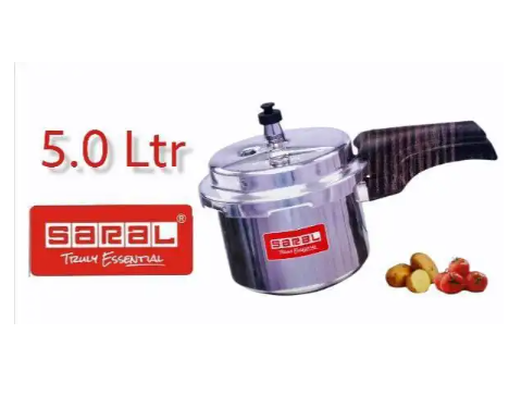 SIGNATURE SARAL 3L,5L,7.5L&12L Aluminum pressure cooker with glass lid Heavy Duty, Fast Cooking, Excellent Quality, Safe for Home Kitchen Use