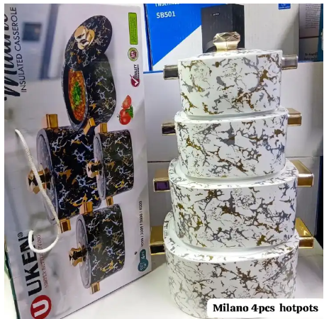 New Arrival 4 Pcs Milano Hotpot Kitchen Hot Pot Serving Dishes Stainless Steel Hotpots Serveware Set Keep Food Hot or Cold (1000, 2000, 3000, 4000ml)