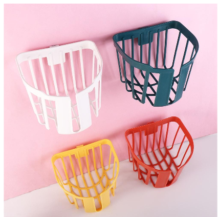 Punch-Free Toilet Paper Holder, Available in all colors , comes with stickers , Sticks on most wall surfaces, Strong Kitchen Basket, Bathroom Accessories -