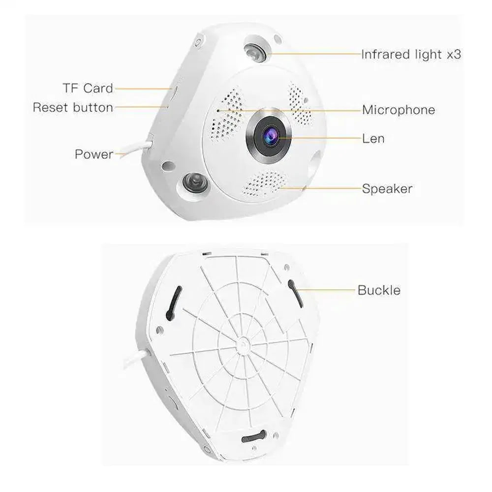 VR CAM 360° Panoramic Camera - White, WiFi, HD, Electronic PTZ