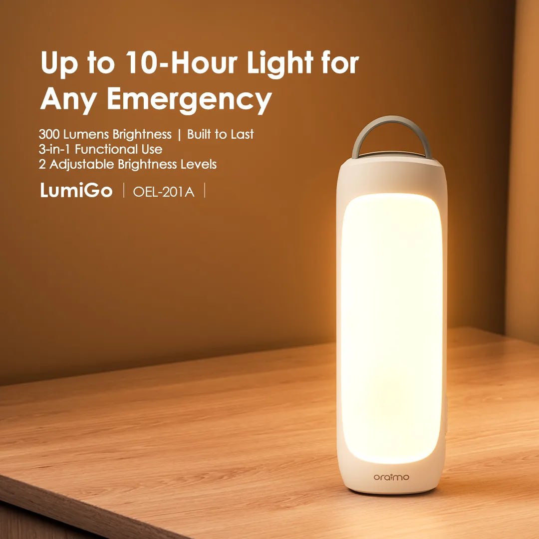 oraimo LumiGo 300 Lumens Emergency Light 2PCs Set