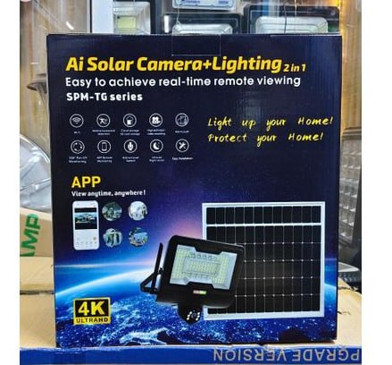 Solar Light 600W Solar Floodlight with 4G CCTV Camera, SIM Card PTZ, Motion Tracking, Night Vision, Two-Way Audio