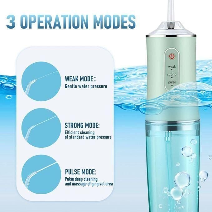 Electric Oral Irrigator Cordless,USB Rechargeable Dental Water Flosser with 4 Nozzles and 3 Pressure Modes,Teeth Cleaning and Whitening 4 Jet Tip IPX7 Waterproof Teeth Cleaner