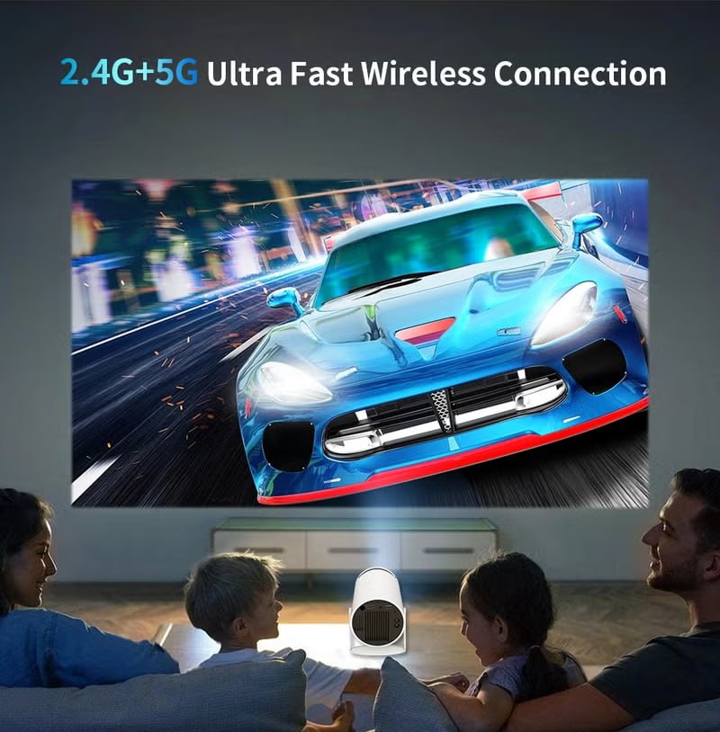 HY300 Android 5G Wifi Smart Portable Projector 1280 720P Full HD Office Home Theater Video Mini Projector