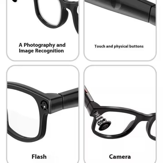 AI Smart Glasses for Men & Women with Camera, 8MP 2K HD Camera Glasses, AI Voice Control and Translation, for Driving,Outdoor, +3 Lenses.