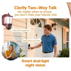 2-in-1 WiFi Surveillance Camera and LED Light - Rotating Wall Light - Waterproof & Night Vision - Outdoor Camera