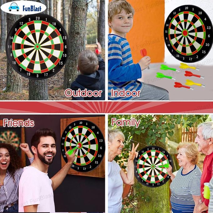 FunBlast Magnetic Dartboard Board Game Set With Darts, Round Magnet Dart Board Game For Kids And Adults, Target Shooting Game, Indoor And Outdoor Magnetic Score Dartboard Kit Multicolor