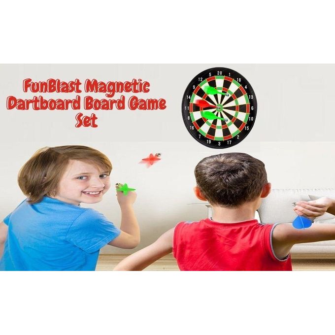 FunBlast Magnetic Dartboard Board Game Set With Darts, Round Magnet Dart Board Game For Kids And Adults, Target Shooting Game, Indoor And Outdoor Magnetic Score Dartboard Kit Multicolor