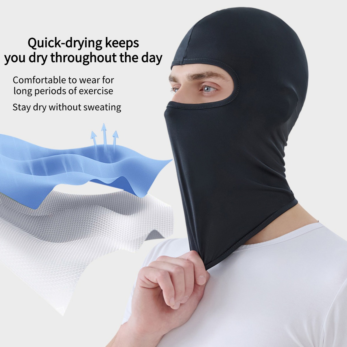 Unisex full face mask motorcycle bicycle riding protective facial headgear sports outdoor activities breathable, windproof, waterproof and UV-proof stretch mask