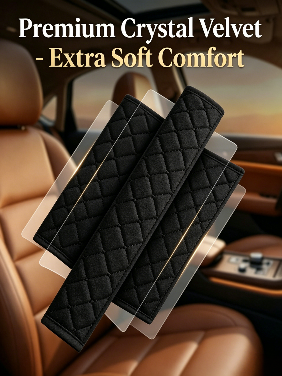 Auto Seat Belt Cover Seatbelt Shoulder Pad 2 PCS for a More Comfortable Driving Compatible with All Cars and Backpack Black