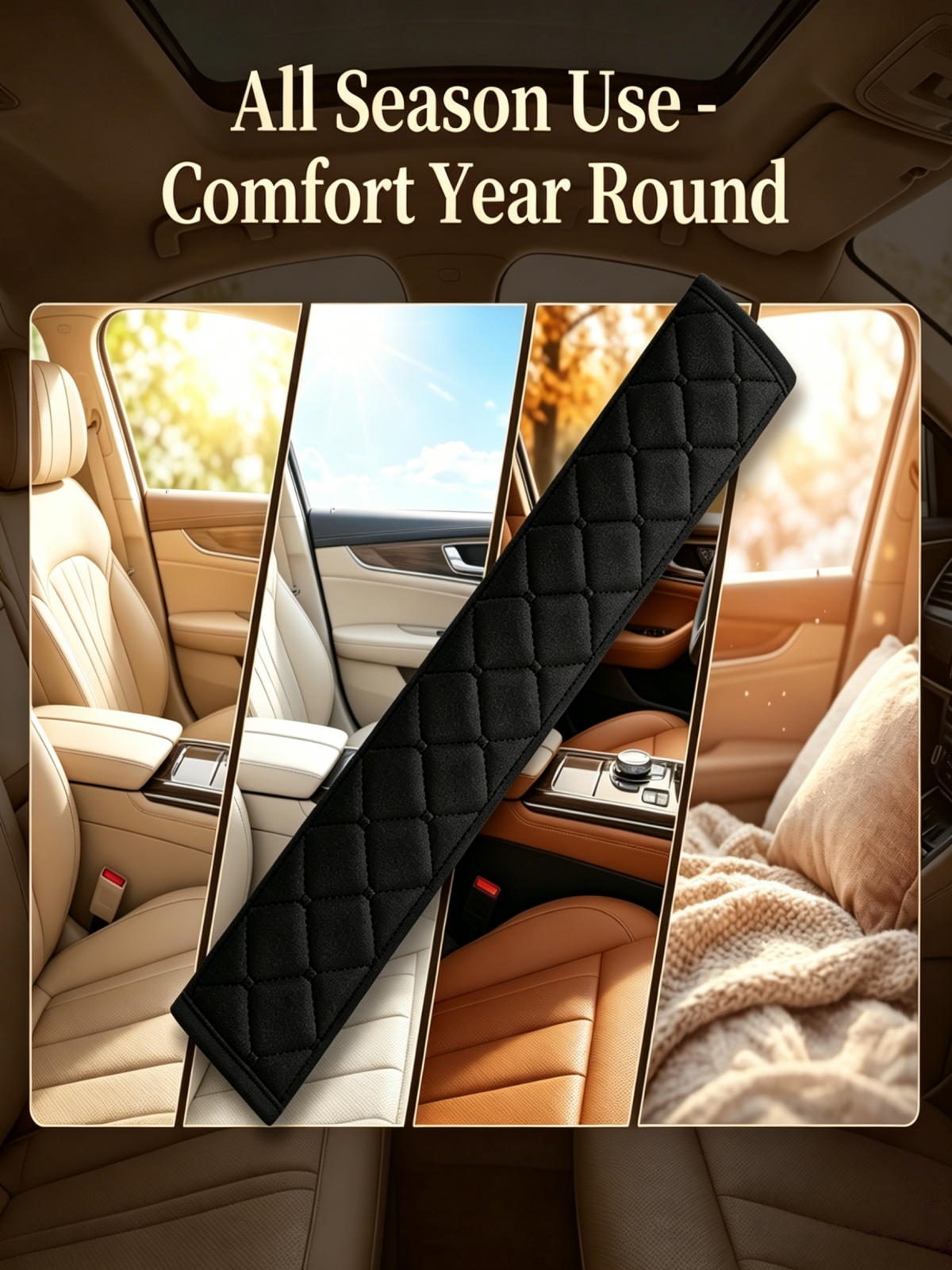 Auto Seat Belt Cover Seatbelt Shoulder Pad 2 PCS for a More Comfortable Driving Compatible with All Cars and Backpack Black