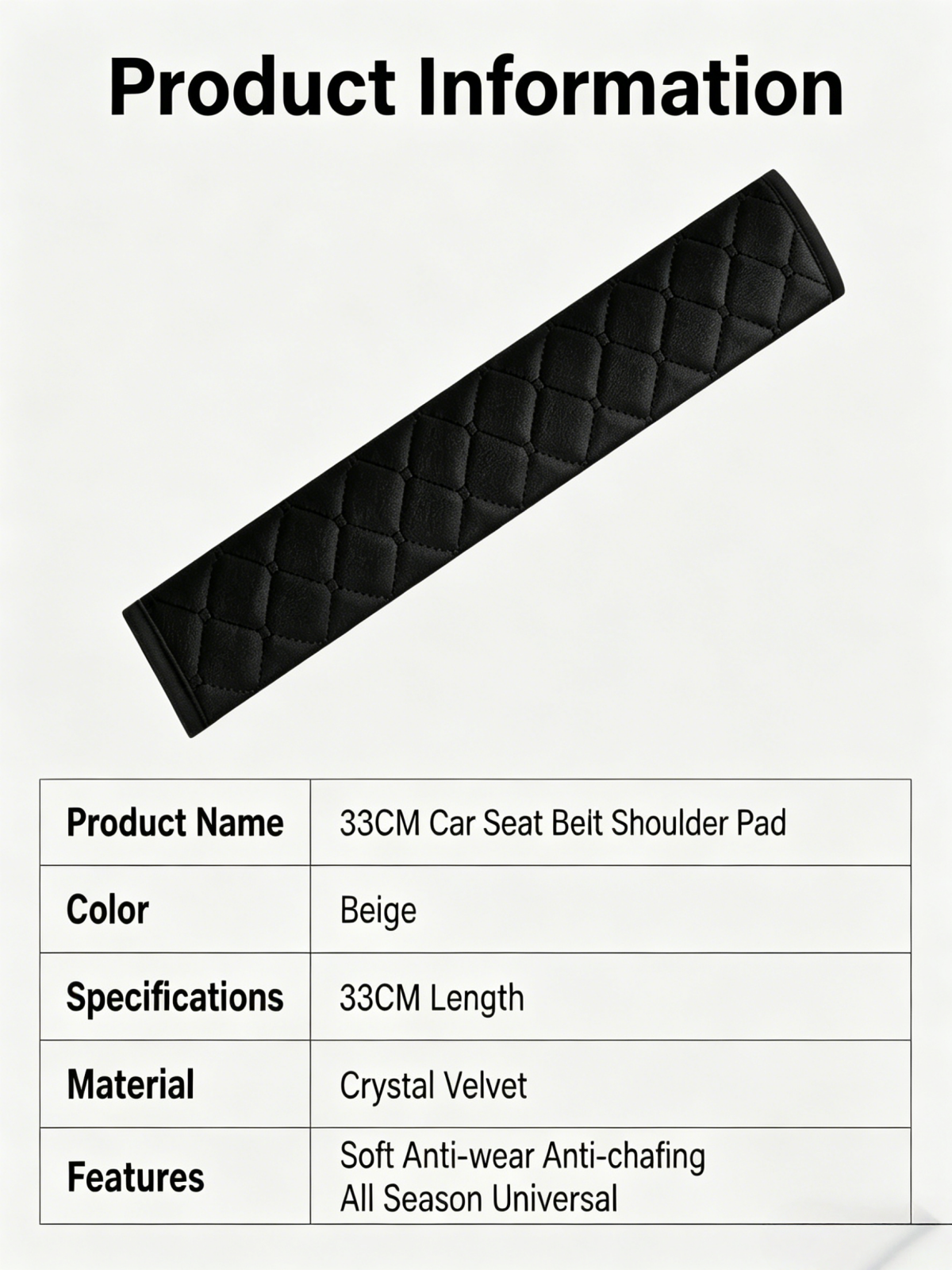 Auto Seat Belt Cover Seatbelt Shoulder Pad 2 PCS for a More Comfortable Driving Compatible with All Cars and Backpack Black
