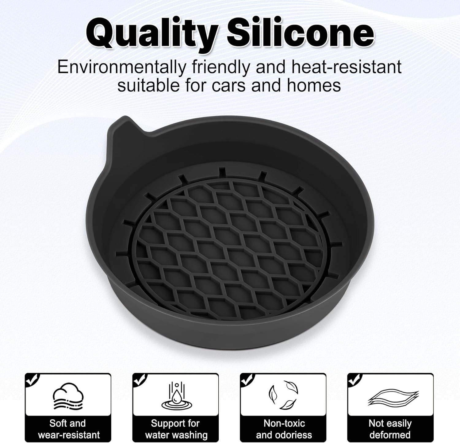 Car Cup Holder Coaster, Silicone Cup Holder Insert, Universal Non-Slip Cup Holders, Car Accessories Interior for Women and Man Interior Sets 4 Pack Black