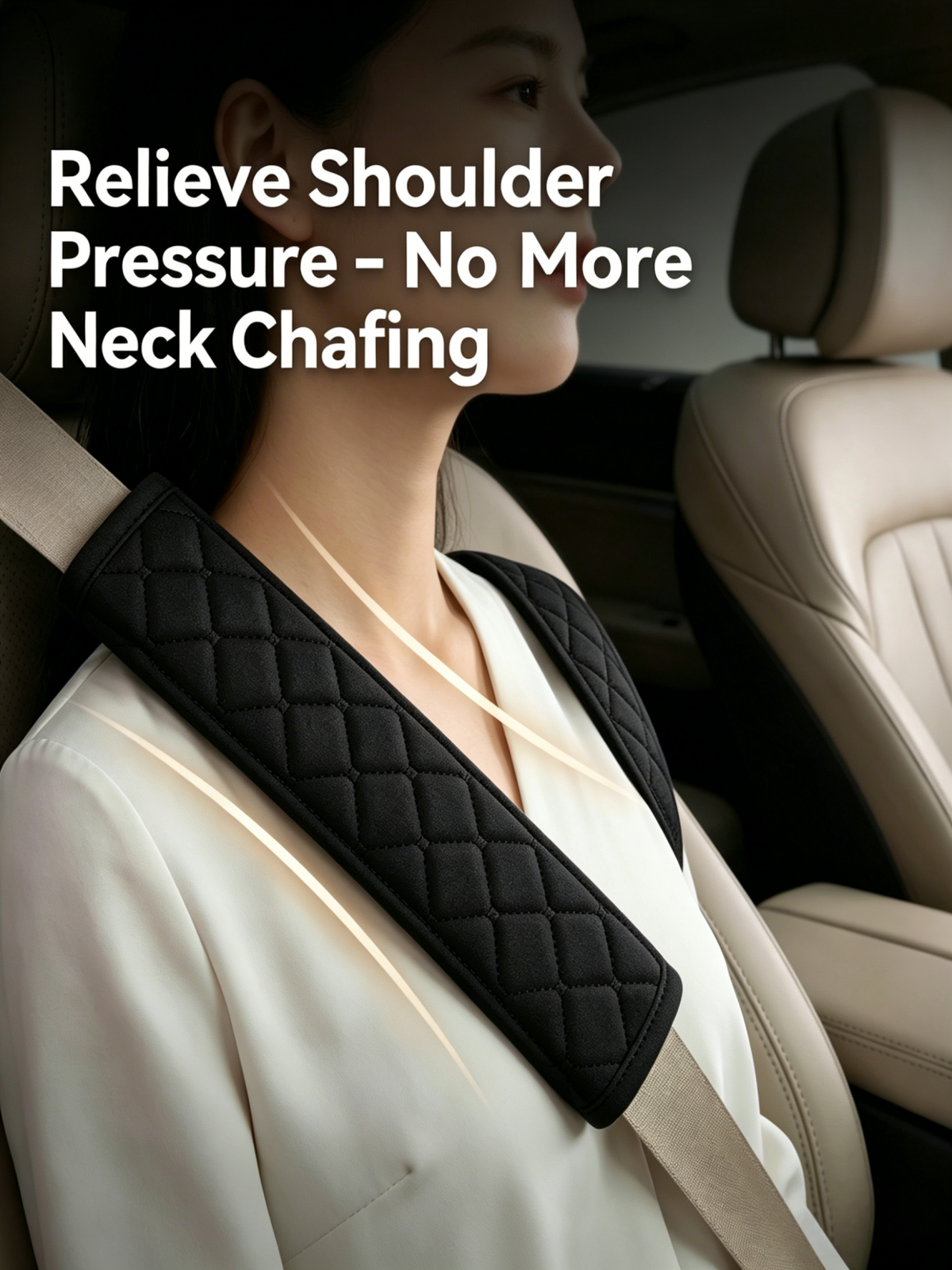 Auto Seat Belt Cover Seatbelt Shoulder Pad 2 PCS for a More Comfortable Driving Compatible with All Cars and Backpack Black