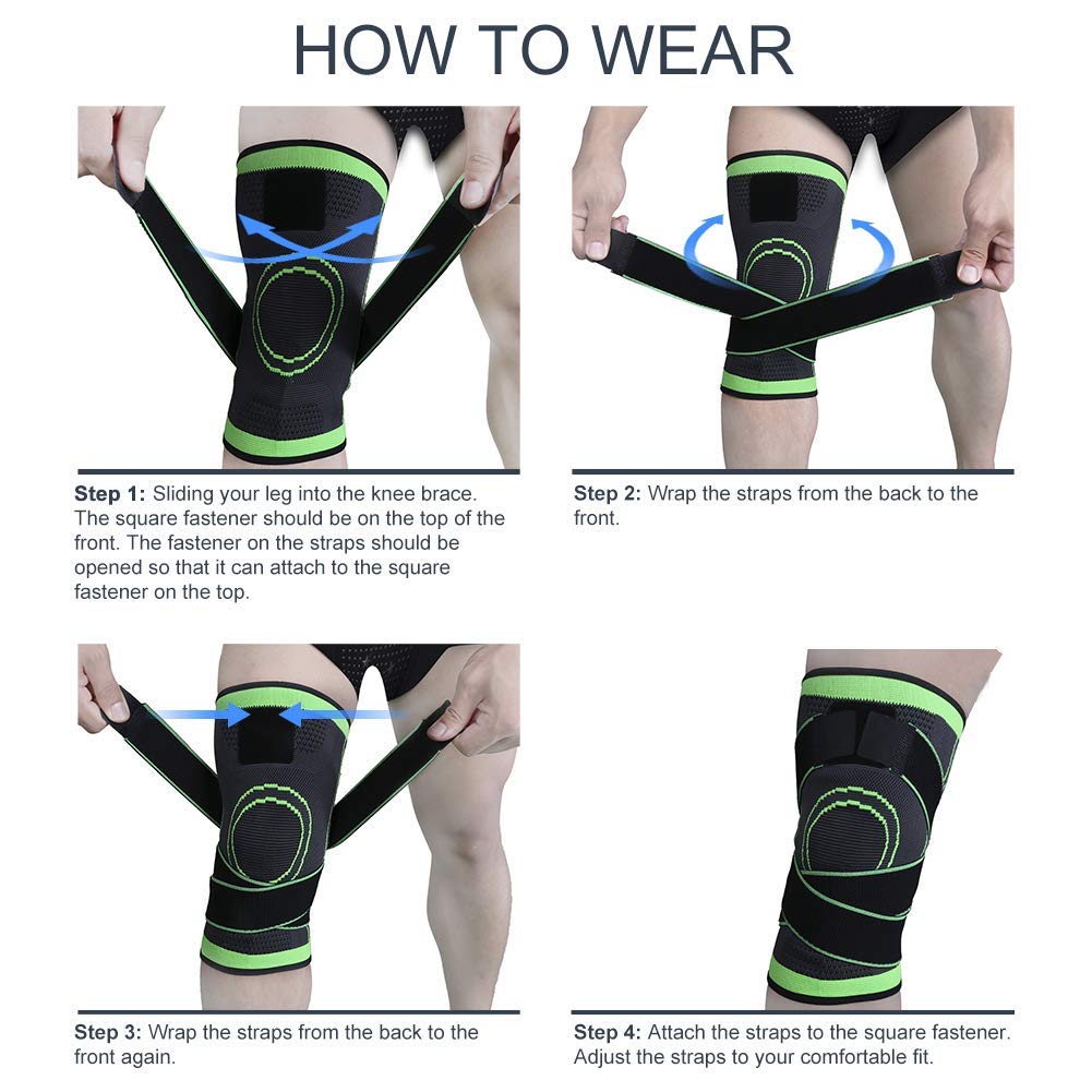 Knee Braces for Knee Pain, 1 Pack Knee Compression Sleeve, Knee Support for Sports Workout Weightlifting Basketball, Knee Sleeve for Joint Pain and Arthritis Relief