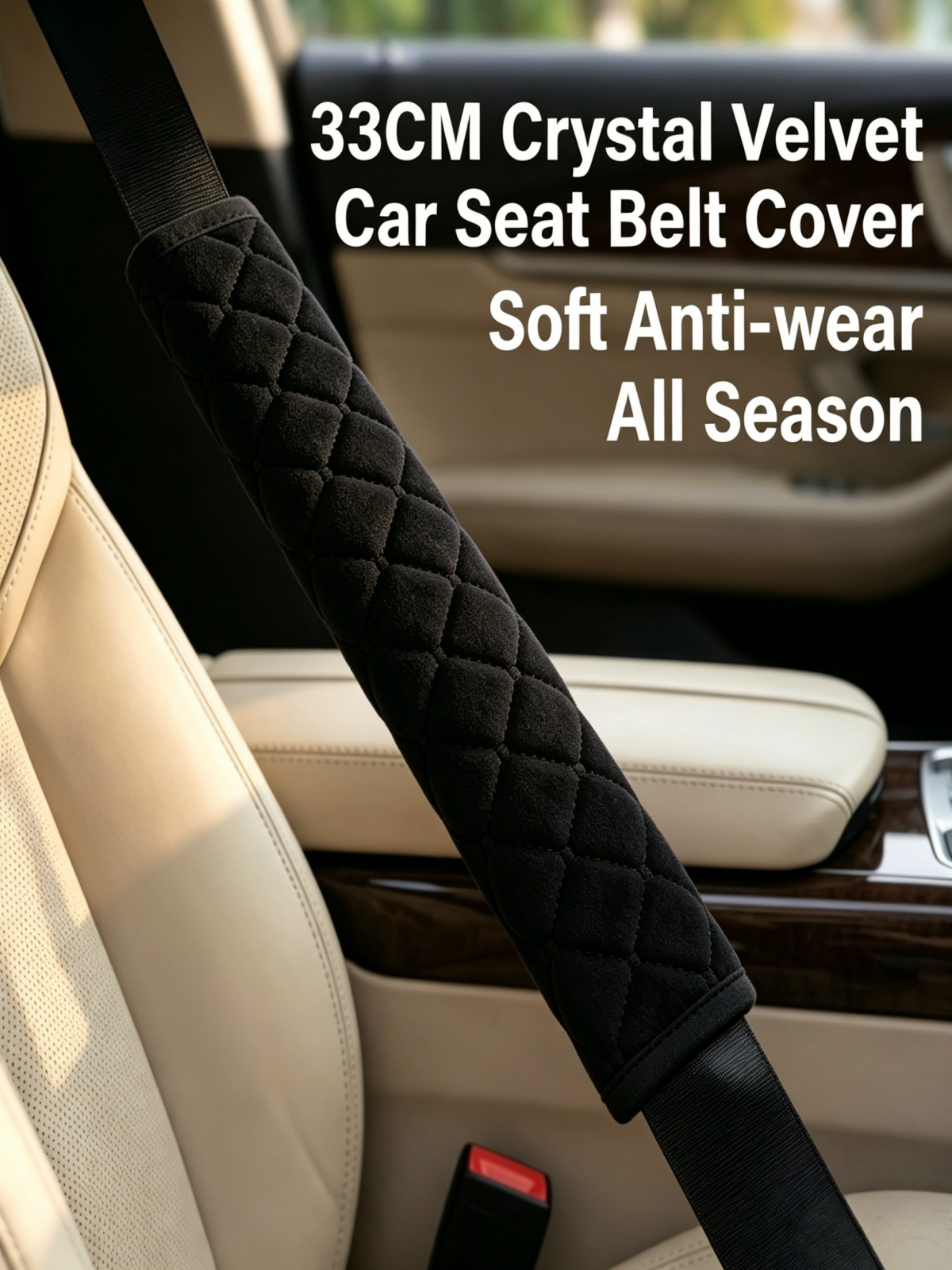 Auto Seat Belt Cover Seatbelt Shoulder Pad 2 PCS for a More Comfortable Driving Compatible with All Cars and Backpack Black