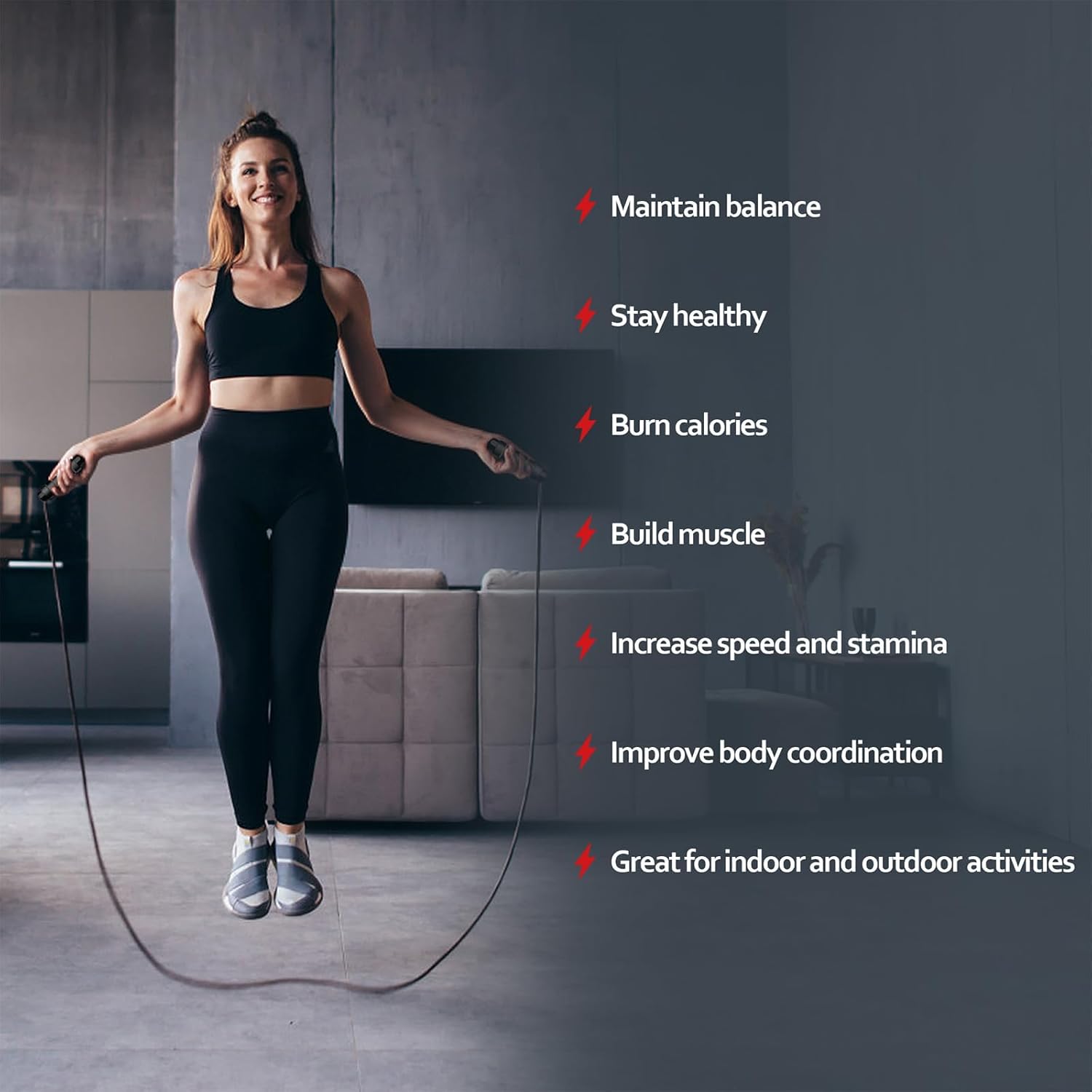 Skipping rope, adjustable skipping rope, skipping rope, skipping rope with ball bearings, suitable for women, men, children, exercise and slimming skipping rope, home school gymnasium