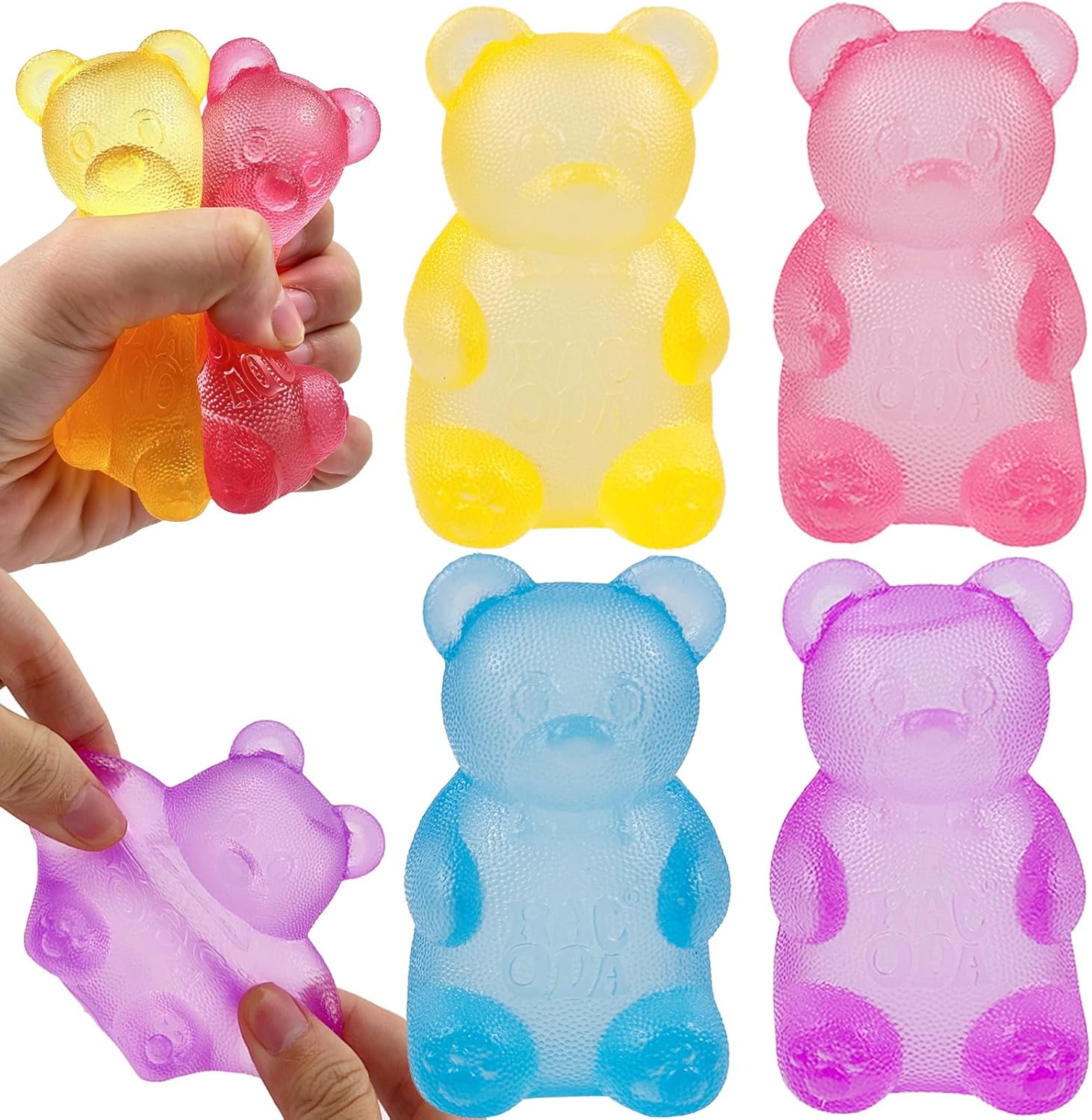 Bear & Sugar Ball Designs, Anxiety Relief & Focus Toy, Maltose Filled Squeeze Toys for Sensory Play，Sensory Fidget Toys for Adults, Kids, Slow Rising Squishy Stress Ball