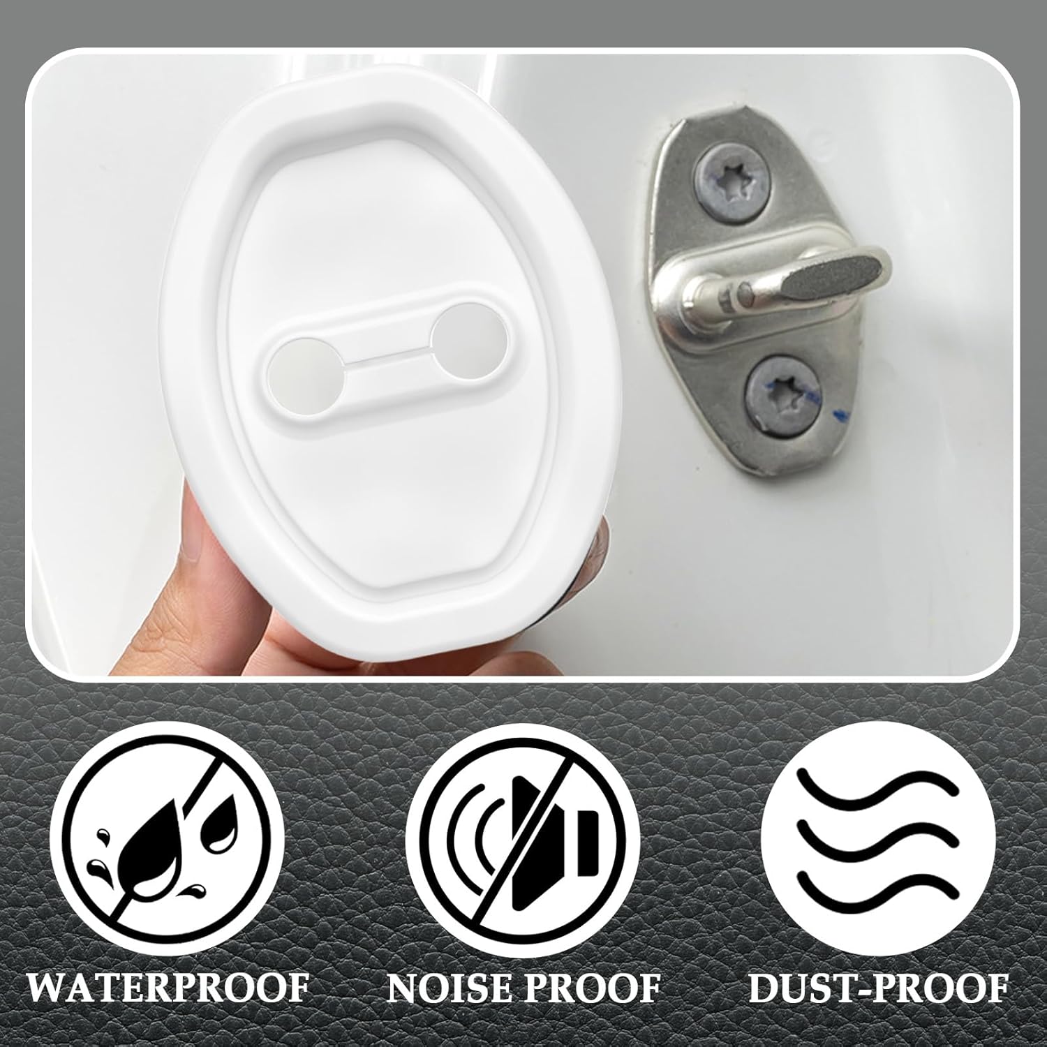 4PCS Upgraded Car Door Latch Guard Cover,Silicone Car Door Lock Cover for Car Door Protector and Noise Reduction,Universal Automotive Exterior Accessories (4 PCS)