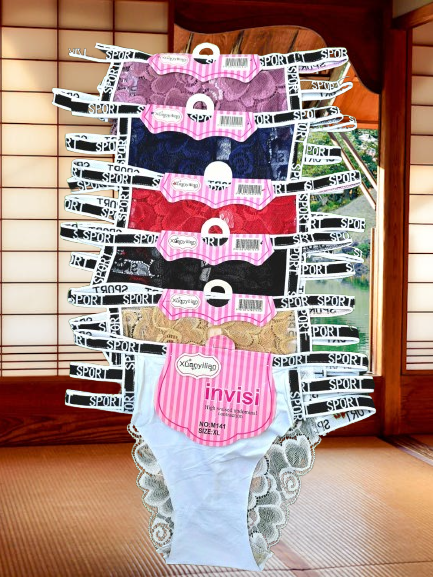 ⚡ 6PCS SPORT STYLE • 3-STRAP DESIGN ⚡ Women’s Sexy Laced Thong Panty – Waist Letter Print, Breathable Comfortable Fit Underwear
