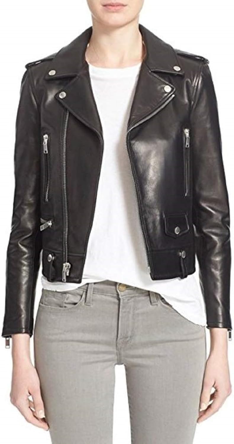 🖤✨ Ladies Black Leather Jacket with Belt – Stylish Fashion Outerwear 🧥 Premium Biker Style Jacket 💎 Elegant Streetwear Collection