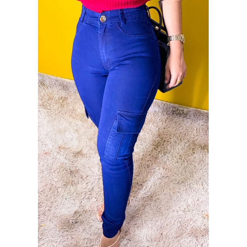 👖✨ Ladies Cargo Jeans – Hipster Plain Denim Pants 💙 Trendy Streetwear Fashion 🔥 Comfortable Everyday Wear