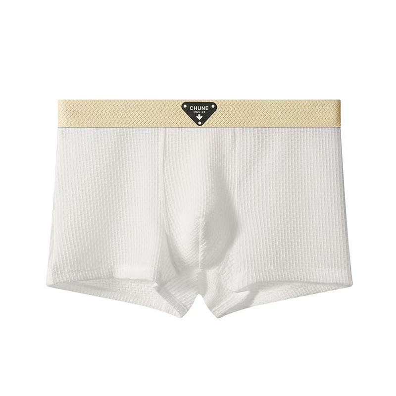 Men's Boxer Shorts Ice Silk Underwear Plus Size Underpants Breathable Slim Panties Air-conditioned Lingerie Men's Cool Ice Silk Boxers Shorts Summer Satin-like Solid Underpants