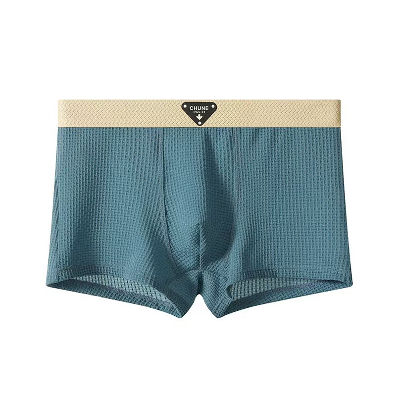 Men's Boxer Shorts Ice Silk Underwear Plus Size Underpants Breathable Slim Panties Air-conditioned Lingerie Men's Cool Ice Silk Boxers Shorts Summer Satin-like Solid Underpants