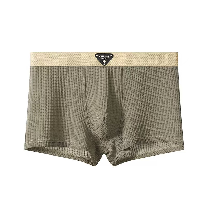 Men's Boxer Shorts Ice Silk Underwear Plus Size Underpants Breathable Slim Panties Air-conditioned Lingerie Men's Cool Ice Silk Boxers Shorts Summer Satin-like Solid Underpants