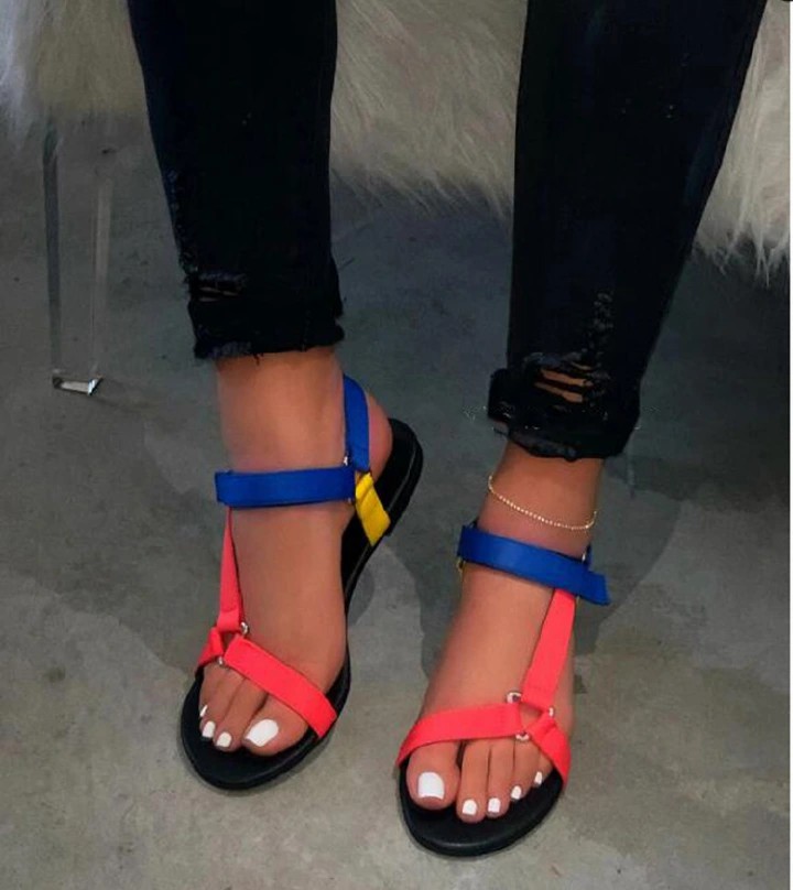 Spring Summer Women's Platform Sandals Leopard Print Slip-On Outside Shoes