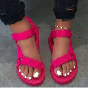 Summer Shoes Ladies Foam Platform sandals Hook Loop Beach sandal for Woman Flat with all sizes