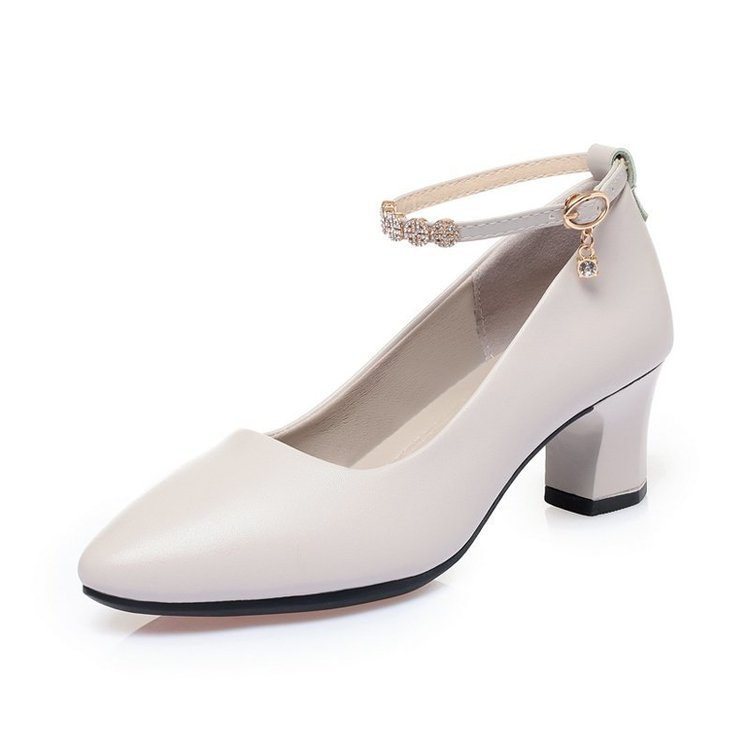 New Arrivals Women’s Mid Heel Shoes Soft PU Leather Ladies Shoes Size 38 - 41 Ladies Office African Fashion Female Girlfriend Gift Mom Wife Casual Girl’s High Heels Hot